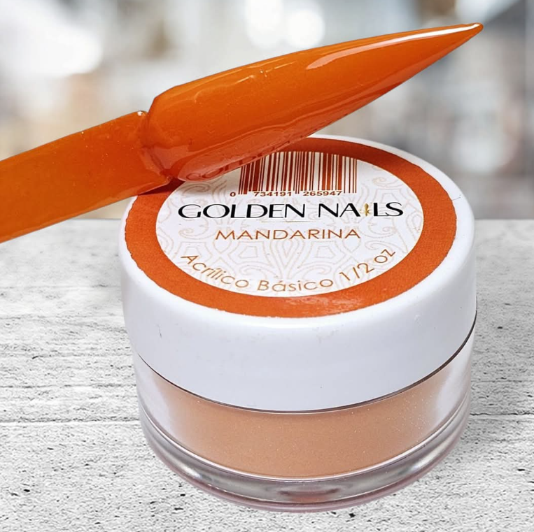 ACRILICO MANDARINA GOLDEN NAILS